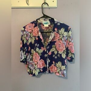 Vintage Susan Graver Set Shorts and Button Up Size 8